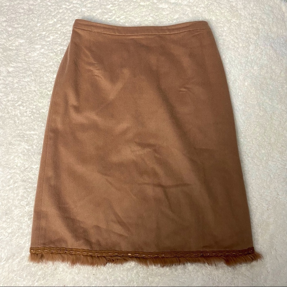 Vintage Suzuya Brown Wool Skirt Size Large